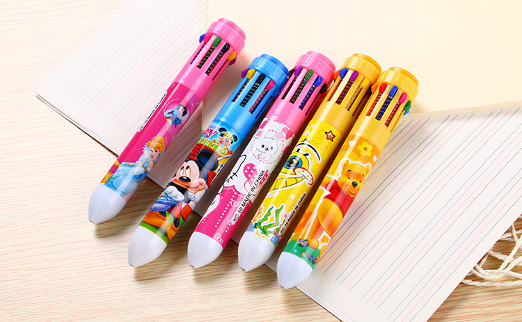 韩国文具十色圆珠笔学生奖品 创意多功能彩色笔 学习画画笔涂鸦笔