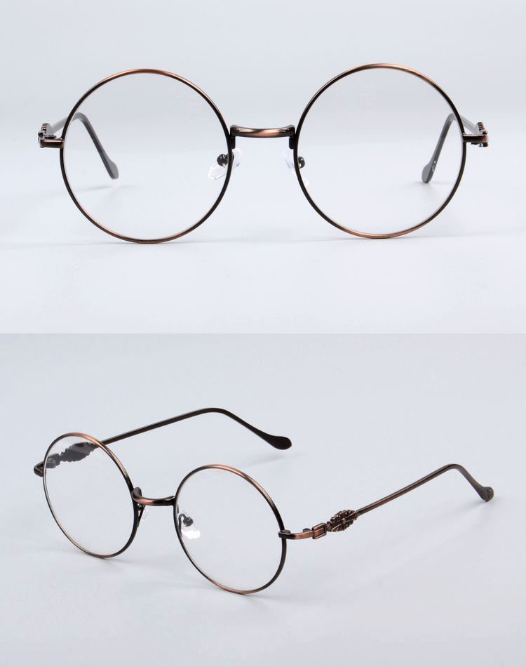 复古巴洛克风男女平光镜金属近视镜镜架森林系眼镜架子圆形平光.