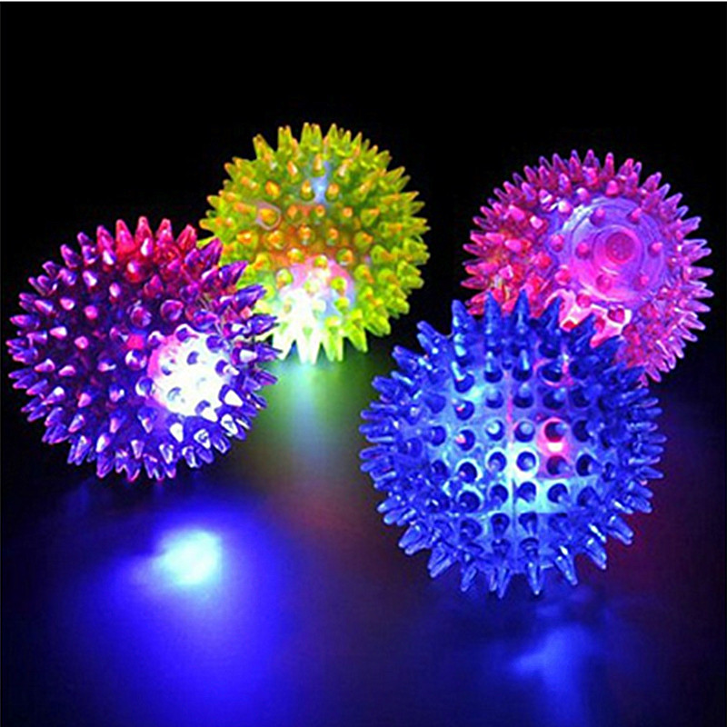 Hot Sale Flash Elastic Massage Ball Barbed Ball Luminous Ball Jumping Ball Barbed Ball Stall Luminous Toys Wholesale