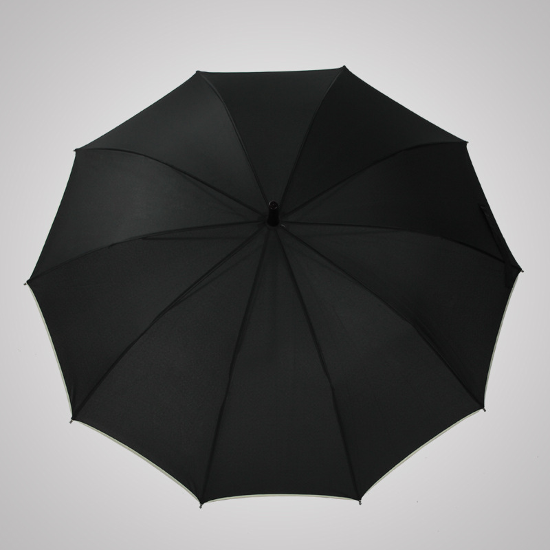 定制logo礼品广告伞碰击布10股包边长柄伞弯钩直杆伞厂家批发雨伞