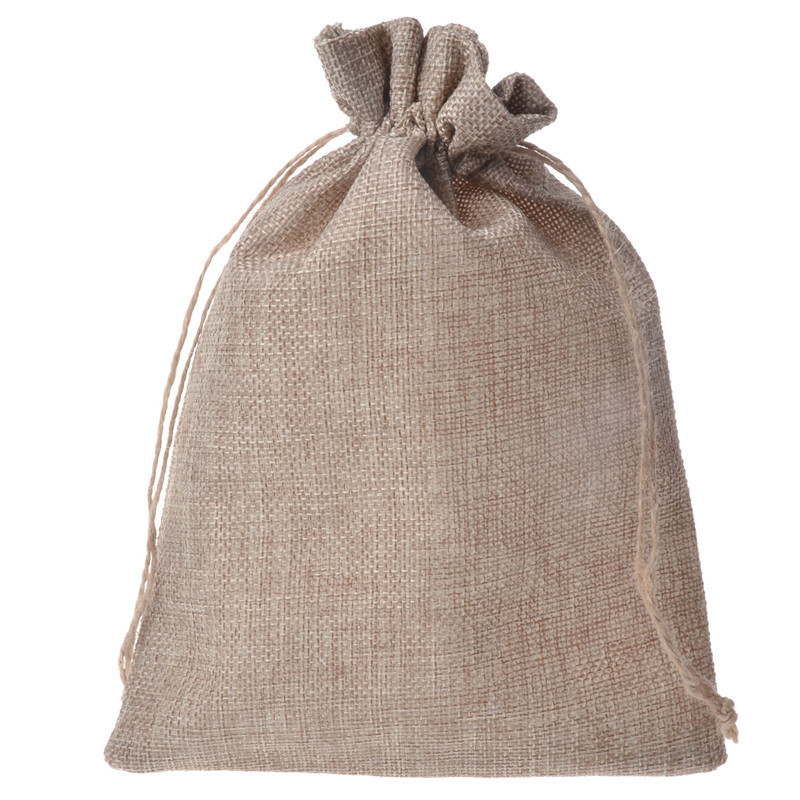 17*23 束口麻布袋 原麻色麻绳茶叶精油包装礼品袋现货批发