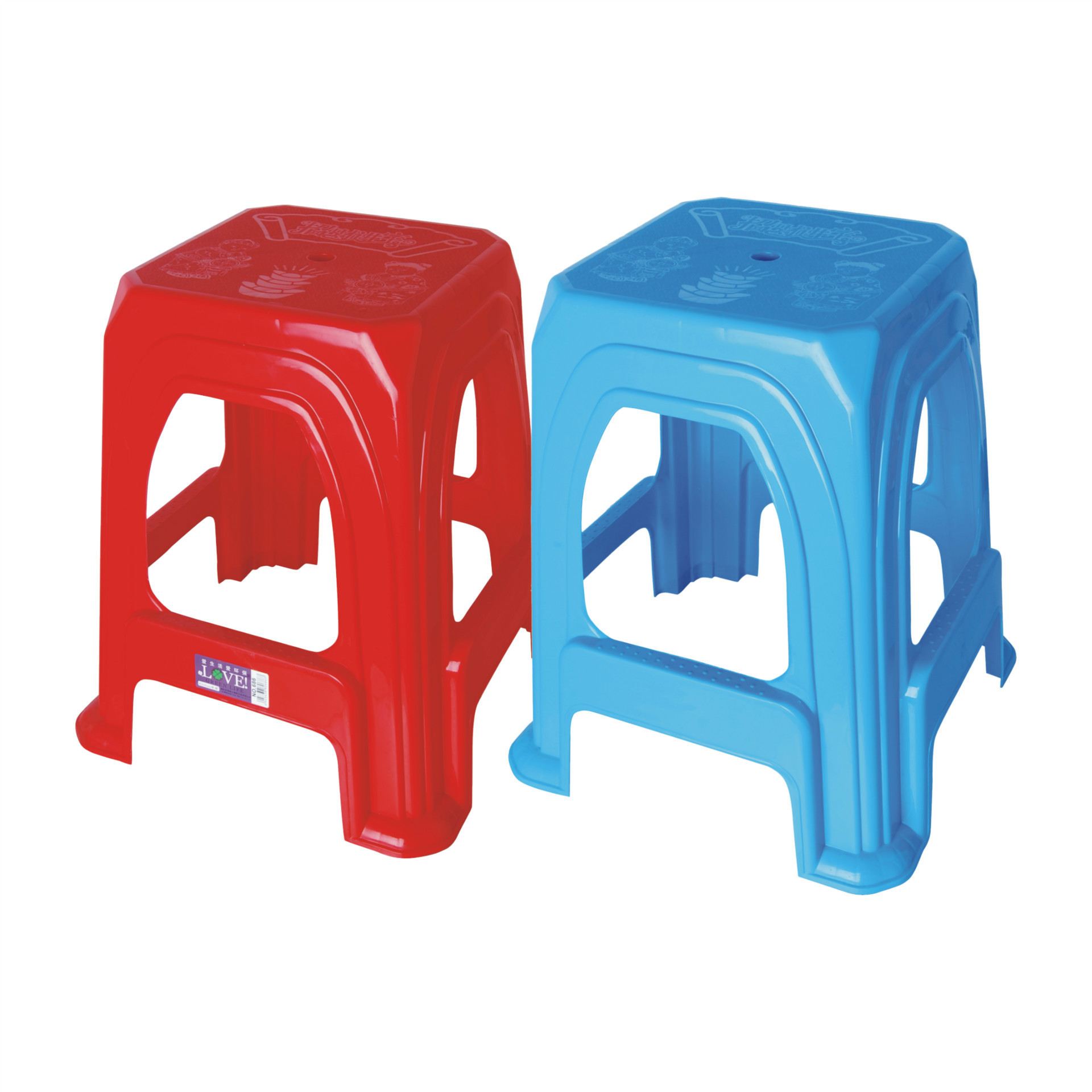 荣诺家居塑料椅家用方凳 大排档专用加厚高脚凳日用百货批发