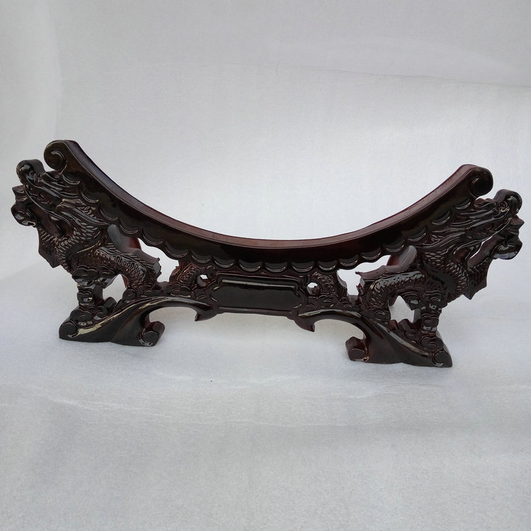 厂家直销 高档树脂普洱茶架 双龙头底座雕刻撑架