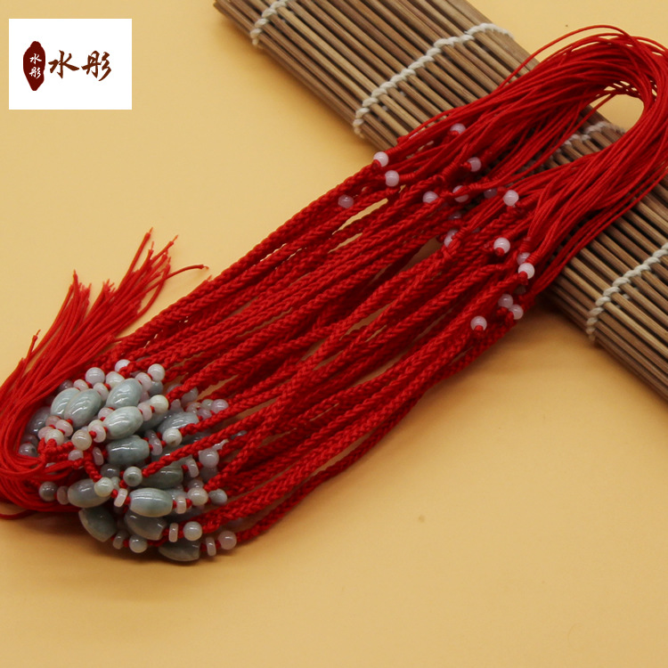 厂家直销手工编织四股玉线搭配玉珠吊坠绳项链绳批发