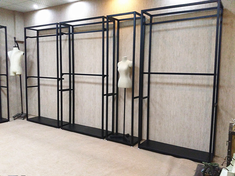 六米铁厂家定制高档服装展示架 落地挂衣架服装店装修货架展示柜