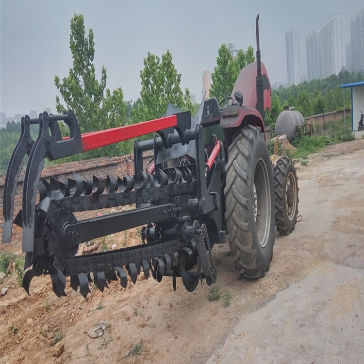 厂家批发自来水管道开沟机双链条开沟机大型农业种植开沟机