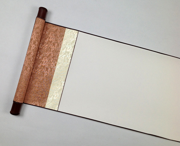 a4纸大小空白小卷轴 书画生宣纸画轴立轴装裱挂轴 全绫布批发包邮