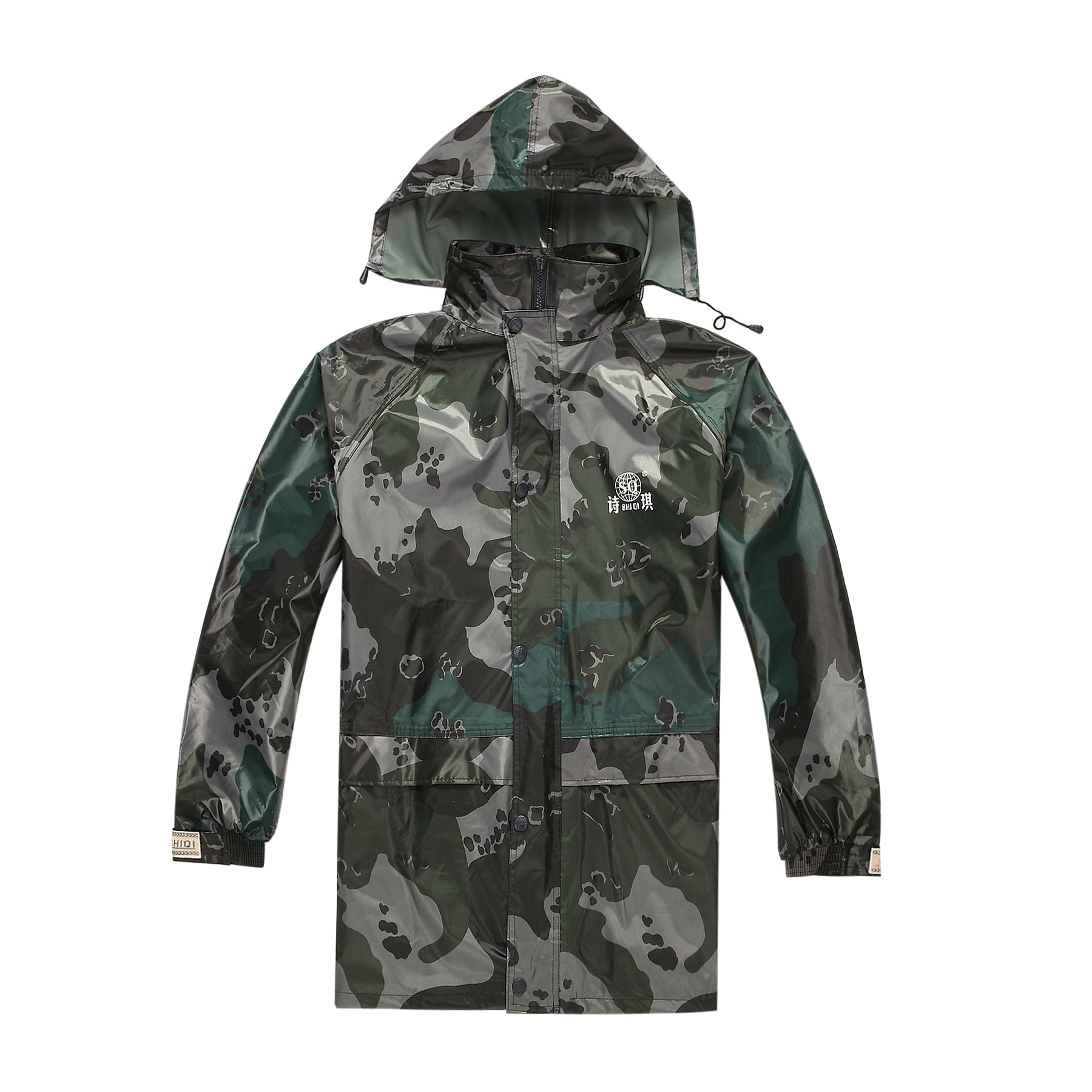时尚迷彩成人连体雨衣厂家 广告雨衣一件代发 自行车雨衣雨披男