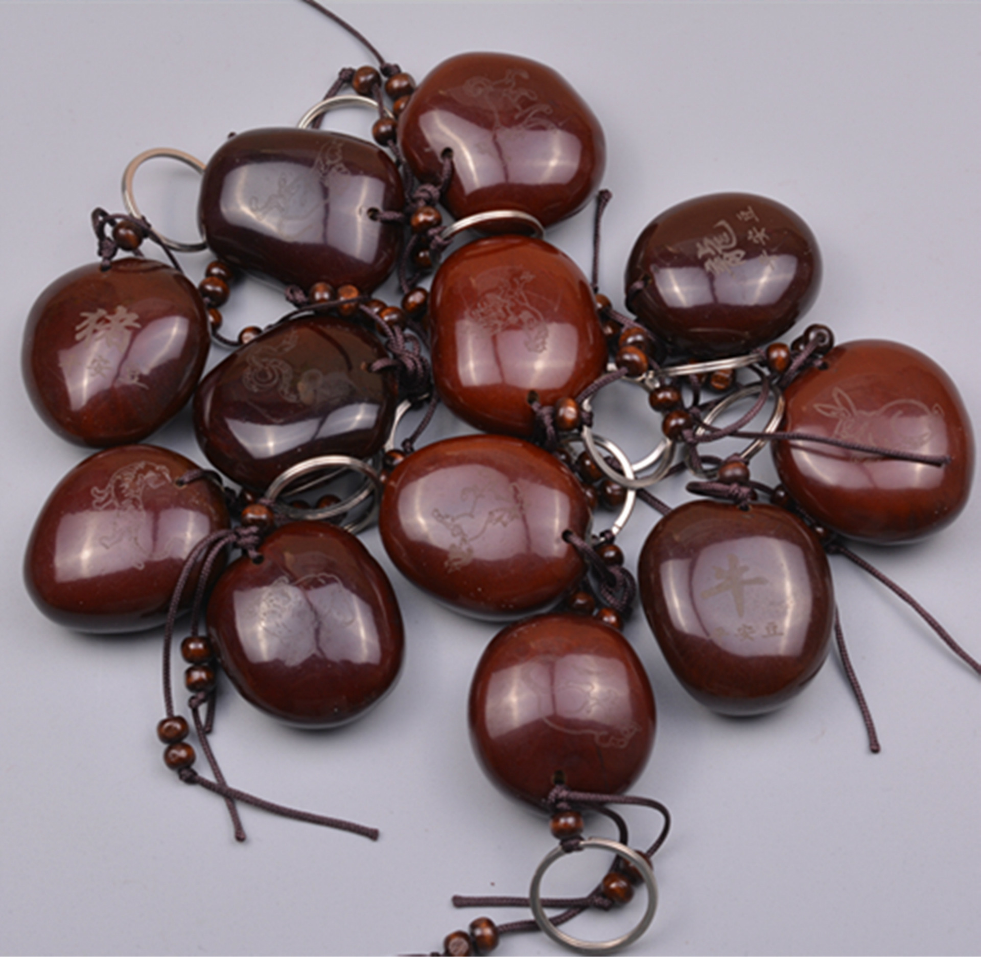 平安豆 真豆子 十二生肖平安豆钥匙挂件 平安符钥匙圈有图案文字