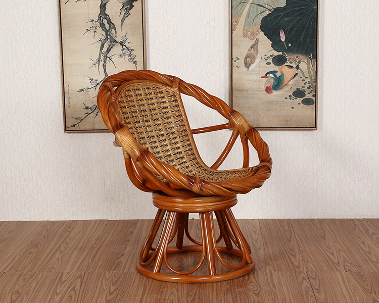 旋转藤椅茶几三件套组合扭藤转椅 天然真藤休闲阳台家用桌椅 工厂