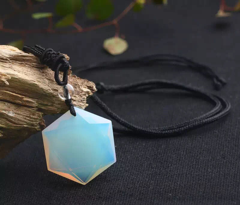 蛋白石灵摆吊坠 六芒星能量石男女款挂坠大量批发蛋白石吊坠