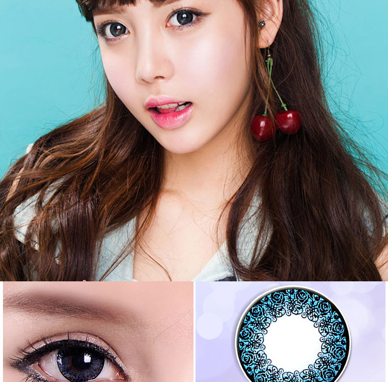 24 片 海昌美瞳年抛心怡蕾丝公主大直径混血彩色近视隐形眼.