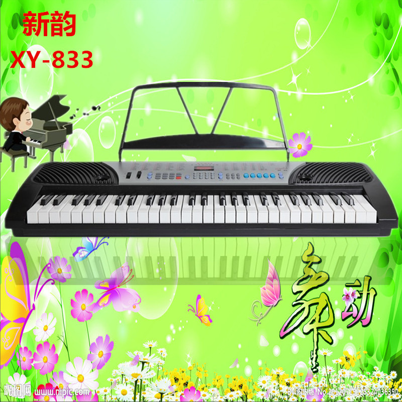全国代发新韵833电子琴54键数码防钢琴键盘成人儿童初学演奏琴