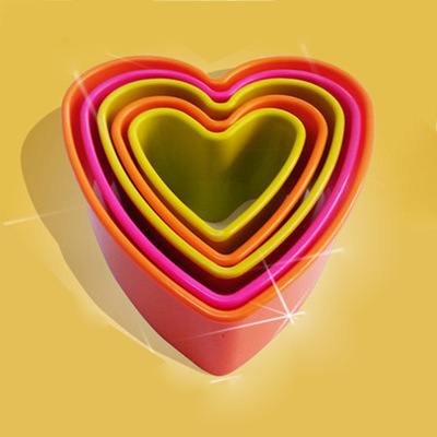 塑胶心形饼干切刀 塑料爱心饼干切刀 饼干模 三明治模 塑胶切刀