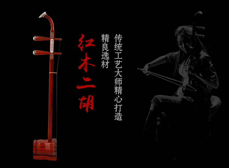特选二胡 红木专业二胡初学者考级民族乐器送二胡配件