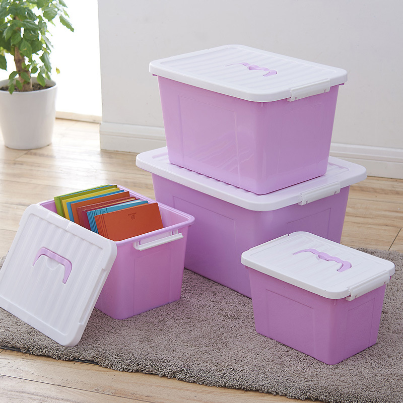 新品批发 居家手提整理箱 塑料收纳箱 储物整理箱 有盖收纳玩具箱