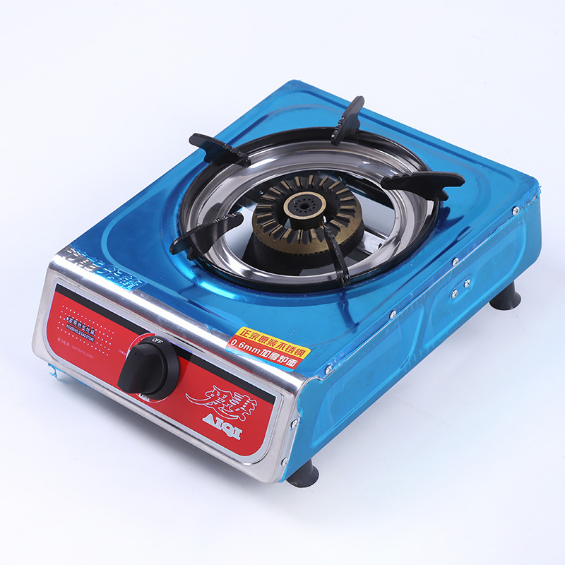厂家直销家用厨房不锈钢蓝焰天燃气灶液冲天炮台上单电子打火灶