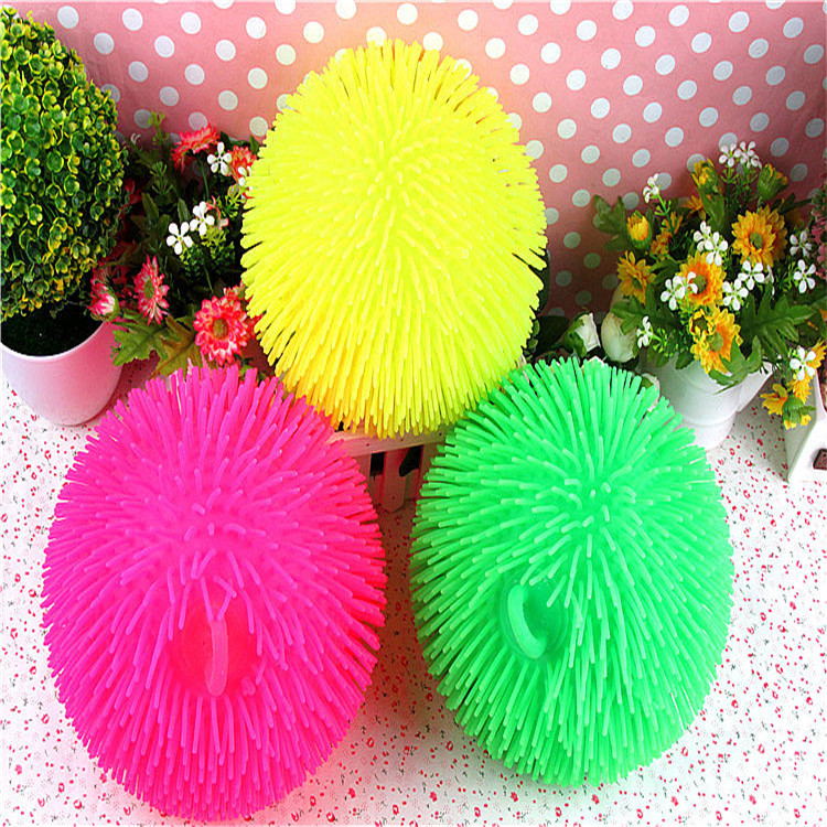 Luminous Ball Children's Toy Stall Large Dense Hairy Ball Hairy Ball Flash Thorn Ball Decompression Vent Pinch