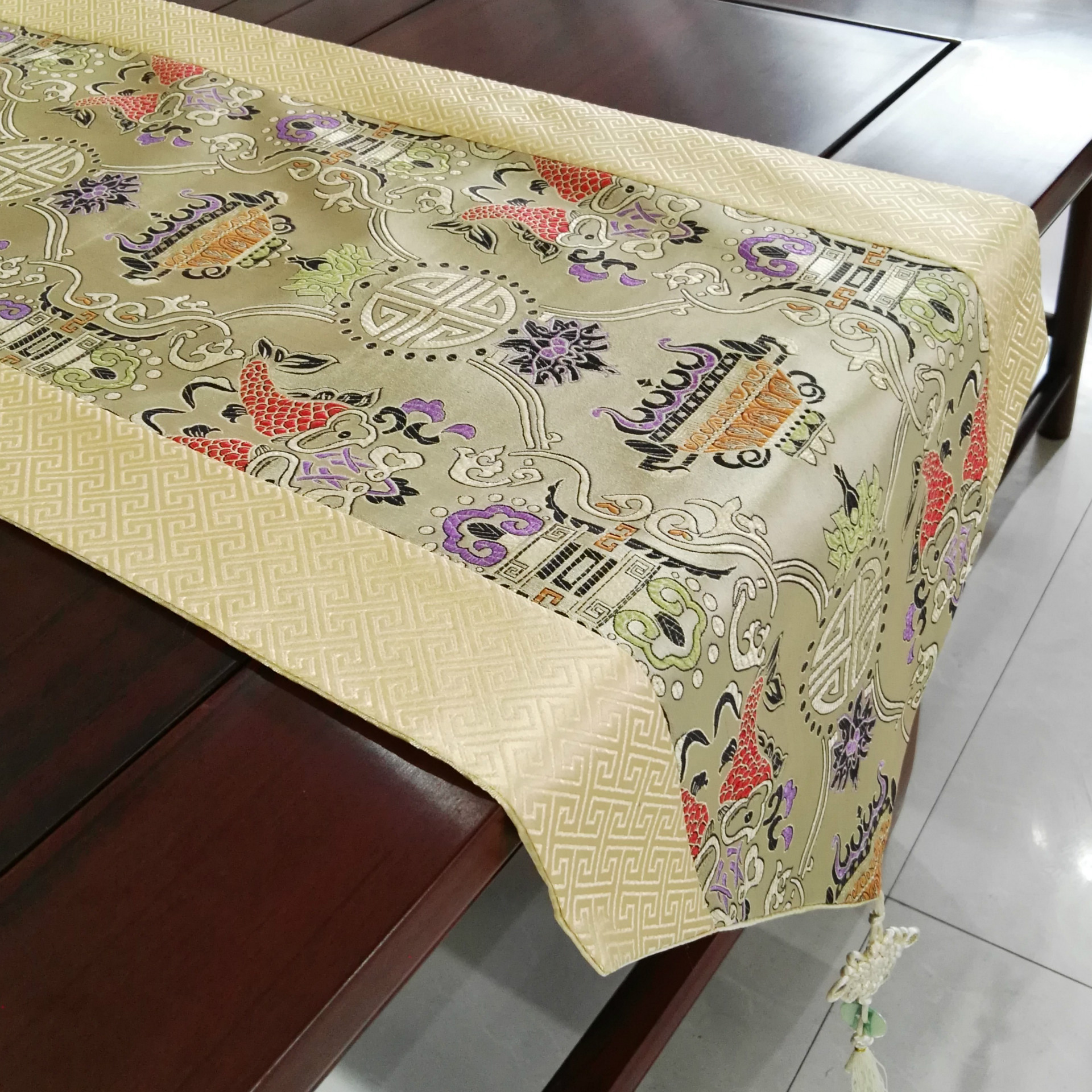 现代中式桌旗中国风茶几桌布布艺红木家具长条桌巾鞋柜电视柜盖布