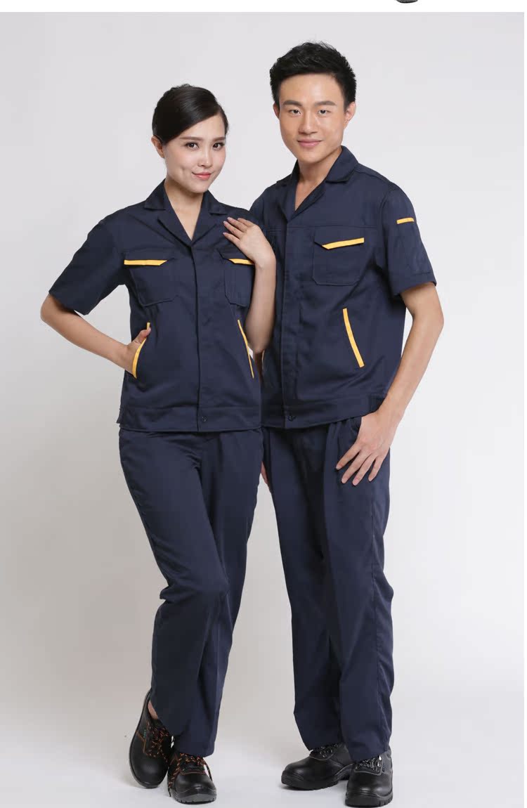 东莞工作服 订做工衣 厂服 春夏短袖纯棉工装 定制新款劳保服