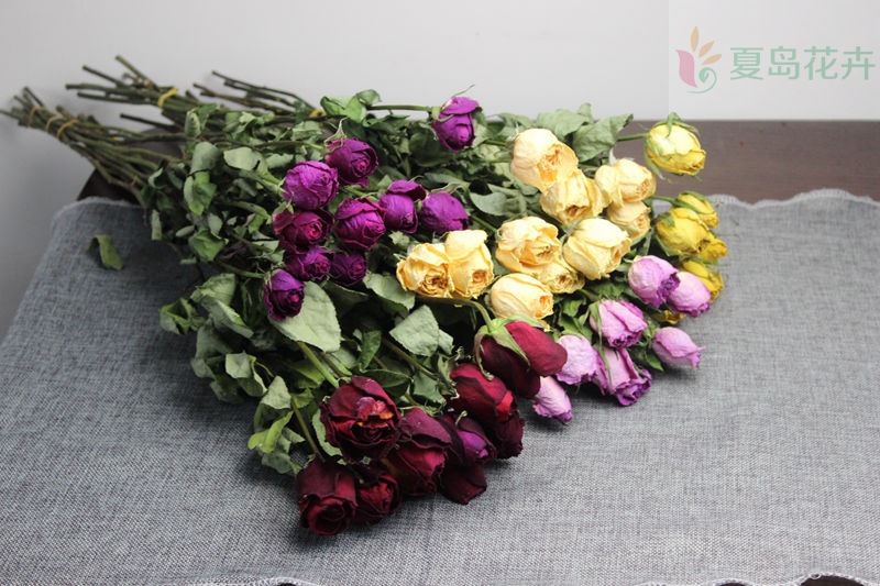 【玫瑰干花】 云南干花干玫瑰 天然风干花 花盒定制包花材料