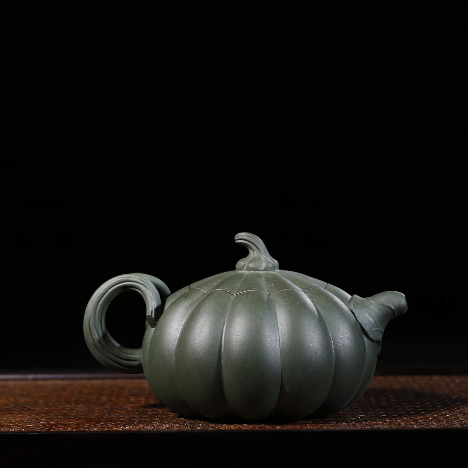 宜兴**紫砂壶 原矿正宗黄龙山绿泥全手工南瓜壶 茶壶 茶具