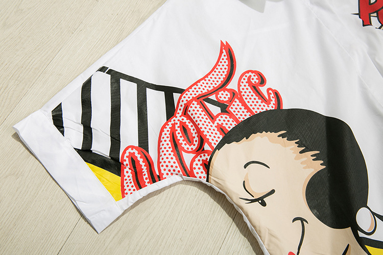 **卡通波普印花衬衫女 五分袖涂鸦宽松上衣ma162sht.