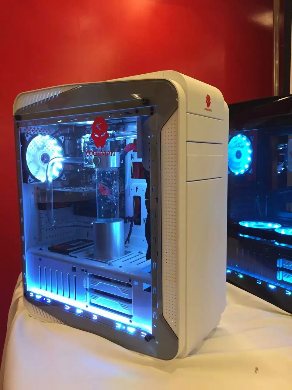 coolman机箱 豪华台式电脑游戏网吧机箱 高端网咖全侧透水冷机箱-采暖