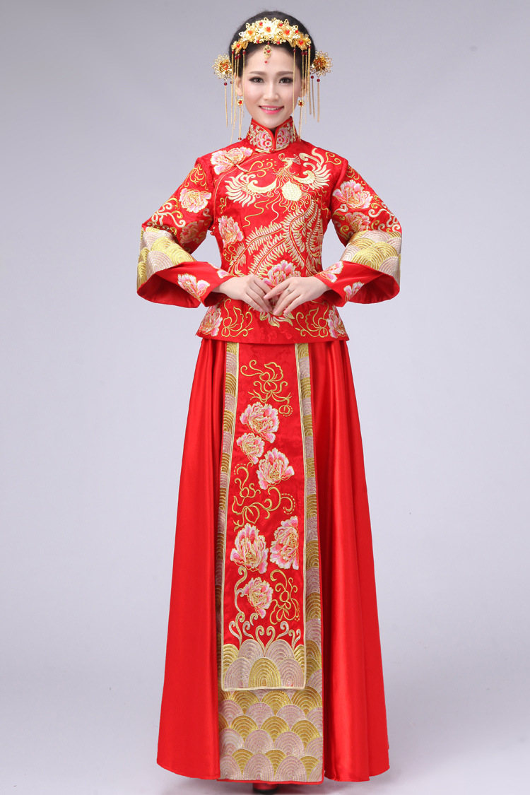2016新款中式新娘结婚秀禾服 新娘结-旗袍,唐装