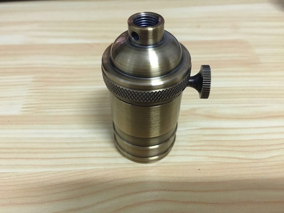 厂家供应e26复古灯头e27铝壳电镀灯头台灯吊灯灯饰配件