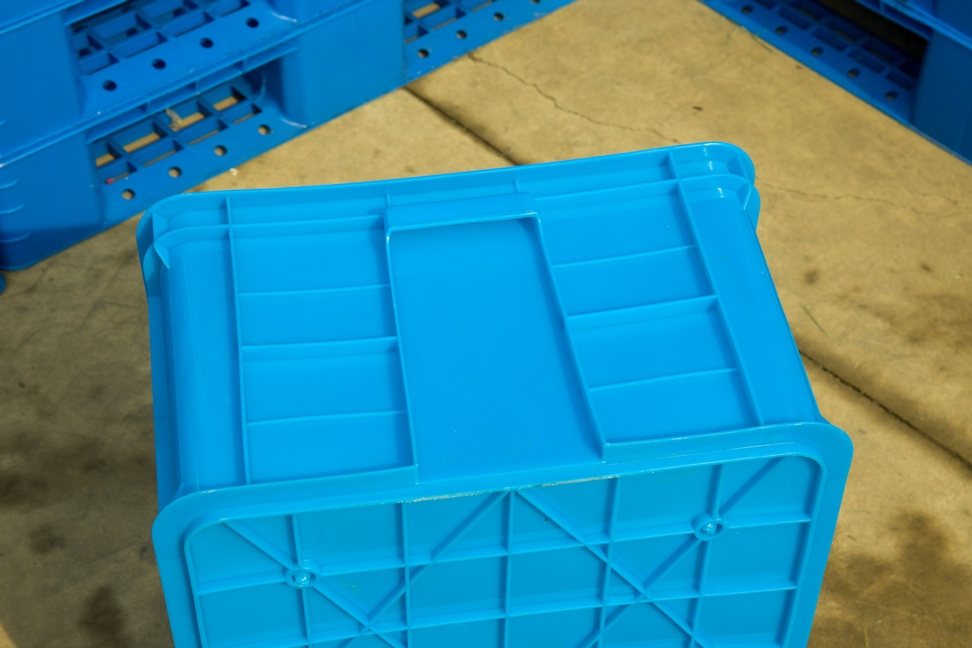 575-250加厚塑胶箱零件箱hdpe料胶框平口箱仓库整理中号收纳箱