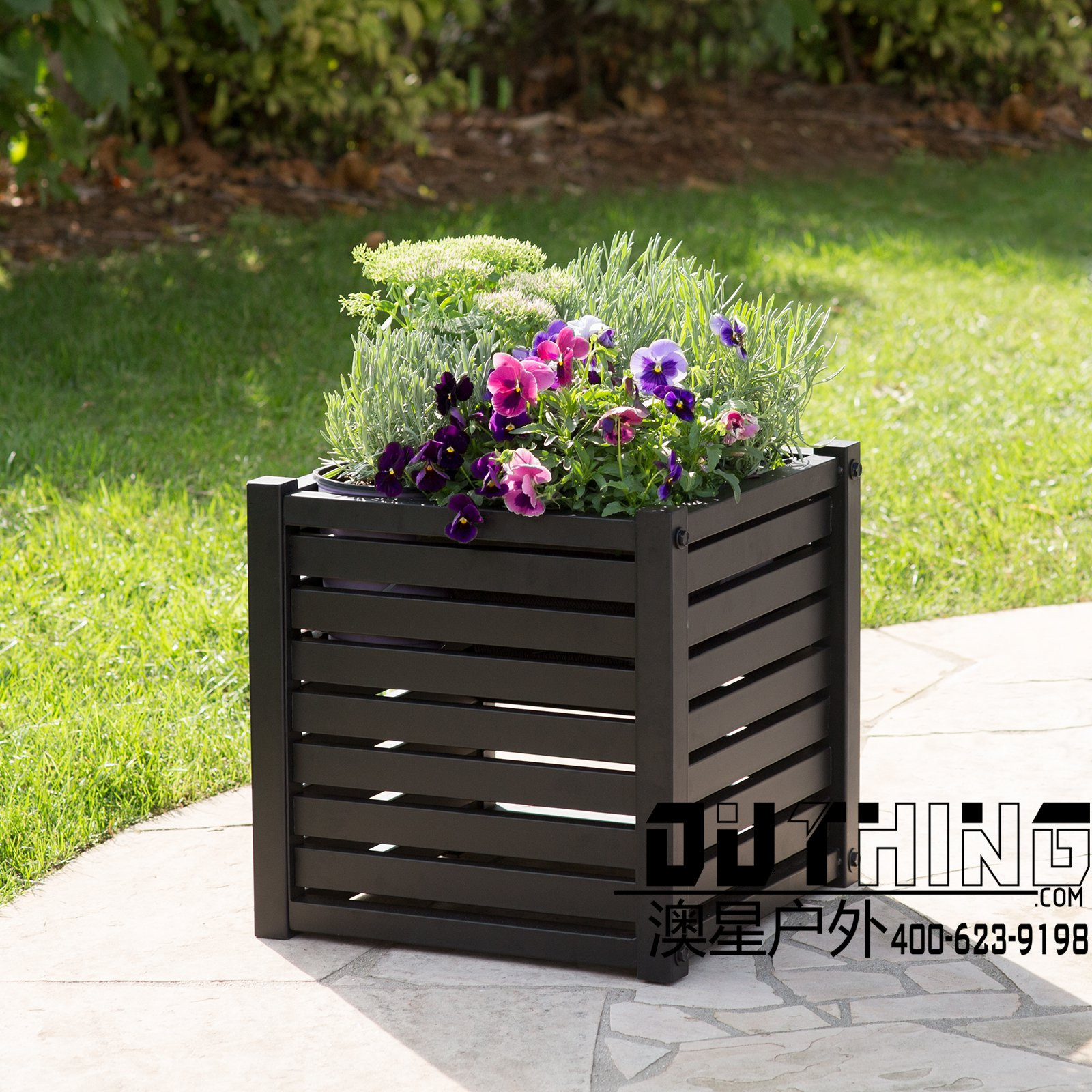 供应欧式新中式美术陈列钢结构铁艺户外花箱室外落地式组合花箱4302