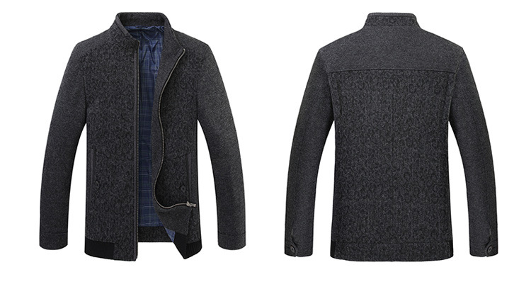 包邮九鹿王男装休闲立领男式夹克2016秋冬装新款中年男士羊绒外套