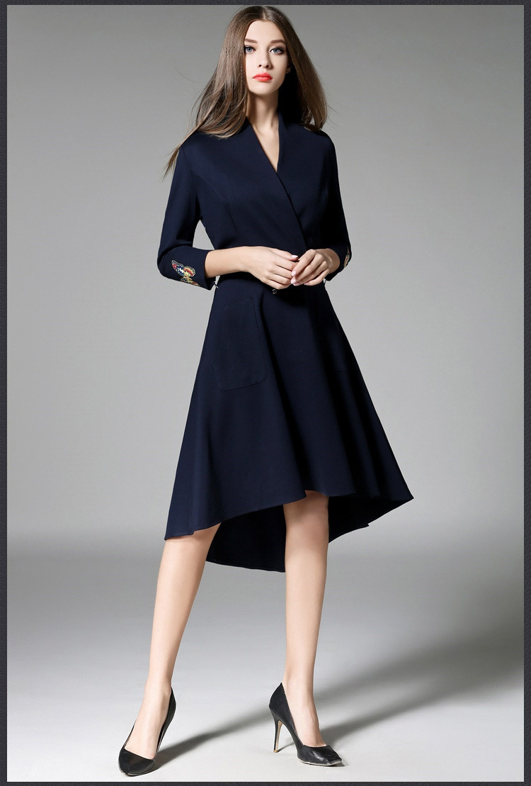 欧美大牌高端女装2016秋装气质收腰晚礼