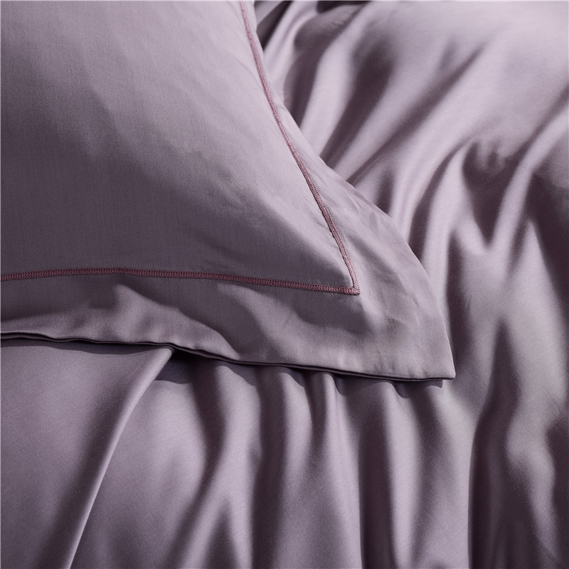 春夏厂家直销60s双面莱赛尔素色主义纯色蓝紫粉天丝四件套