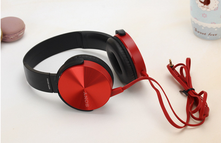 批发新款索尼mdrxb450ar头戴式耳机带麦重低音