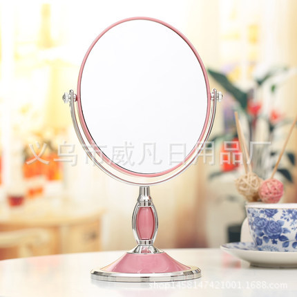 European-Style Double-Sided Desktop Makeup Mirror Desktop Vanity Mirror Portable Wedding Princess Mirror High Clearness Magnifying Mirror