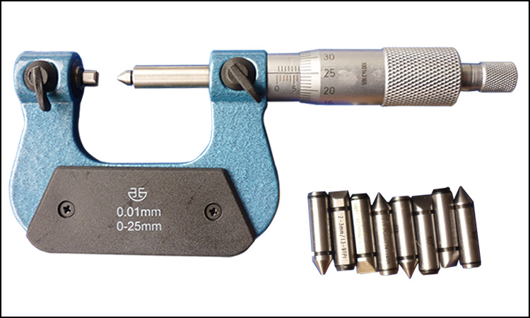 青海青量螺纹千分尺0-25 25-50 50-75mm 型螺纹直径螺旋测微器
