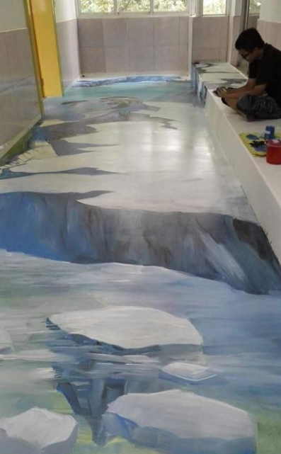 创意无限大 来用水性地坪涂料画彩绘啊
