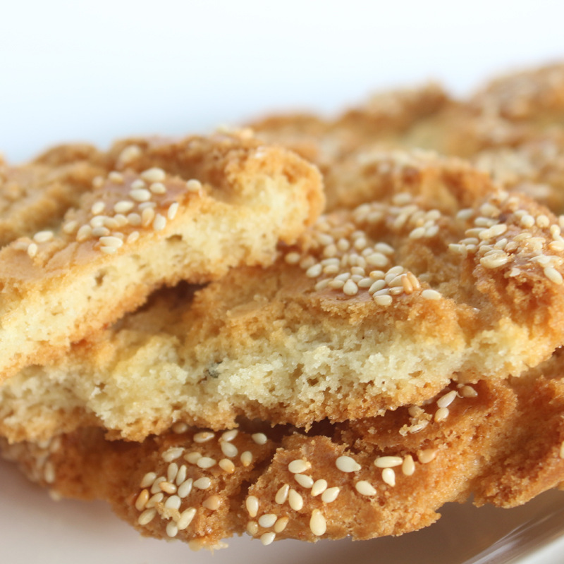 淄博民得食品蛋黄白芝麻桃酥饼干点心芝麻桃酥零食小吃