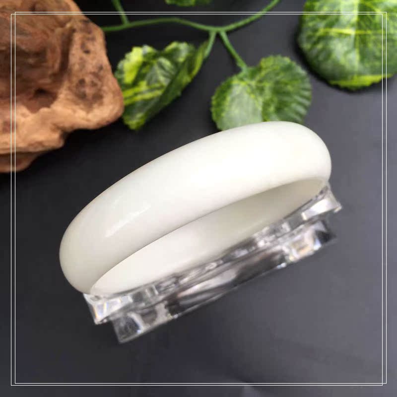 天然a货岫玉白玉手镯 瓷白 骨质白 手镯 大口径 厂家直批