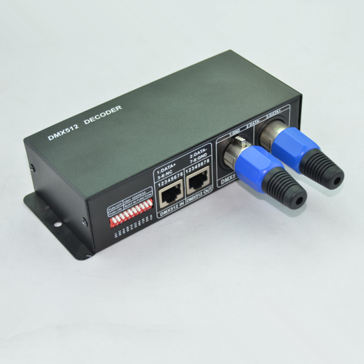 dmx512解码器 led灯rgb控制器分控器3通道输出控制器 dmx分控器