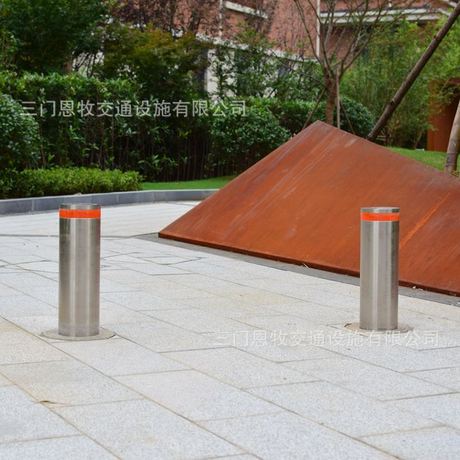 液压式半自动不锈钢伸缩路障升降隔离桩隐形挡车反光升降柱