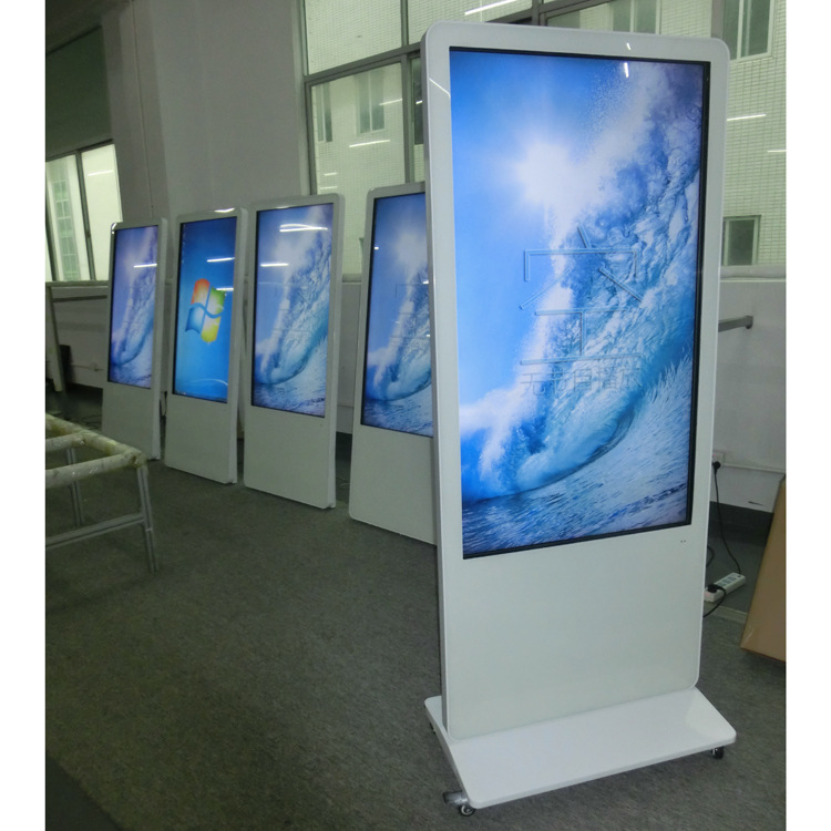 49寸立式液晶广告机 白色超薄智能高清网络广告机 送远程发布软件