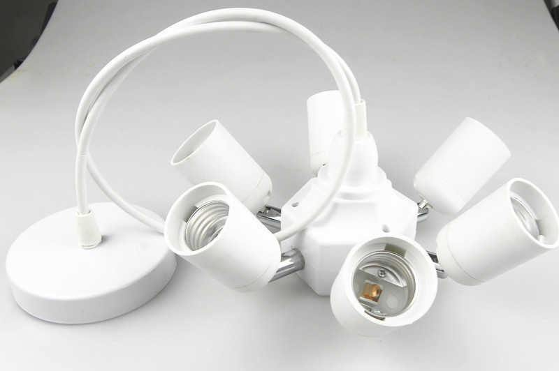 供应新款吊灯头吊挂灯座一转七,转换灯头厂家直销