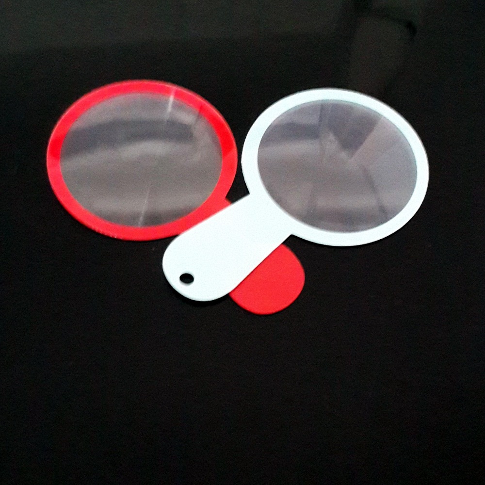 厂家直销小圆手持菲涅尔放大镜 pvc材质 印logo 广告促销礼品