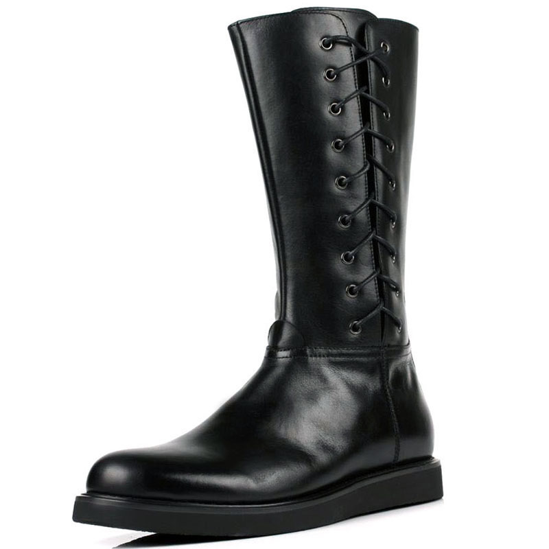 秋冬男士皮靴高筒男靴子厚底防滑马丁靴骑士马靴长筒靴过膝