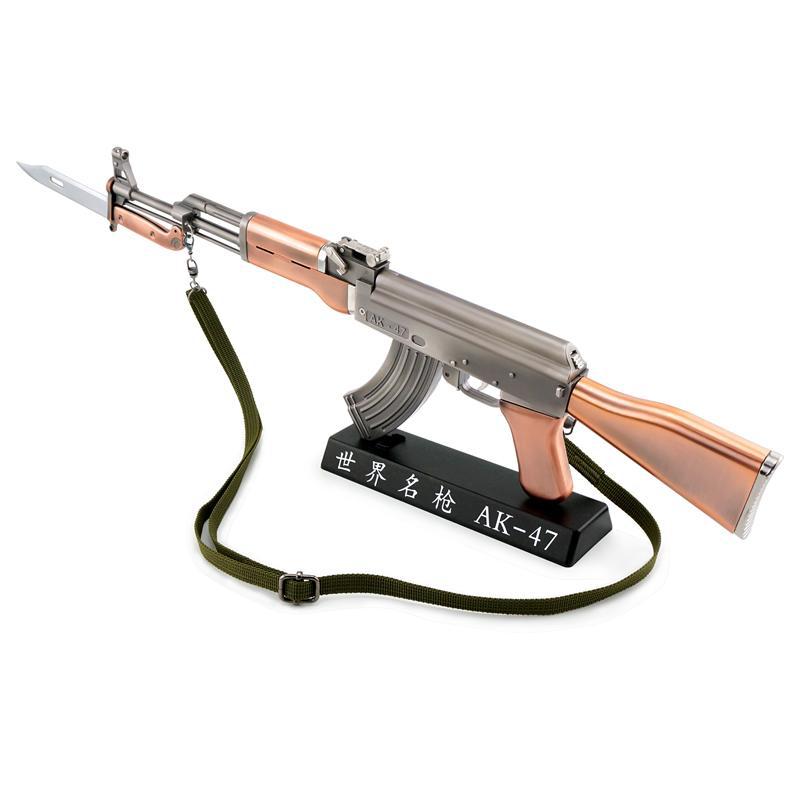 05合金枪ak-47拆卸金属枪模 带刺刀仿真军事模型 不可发射