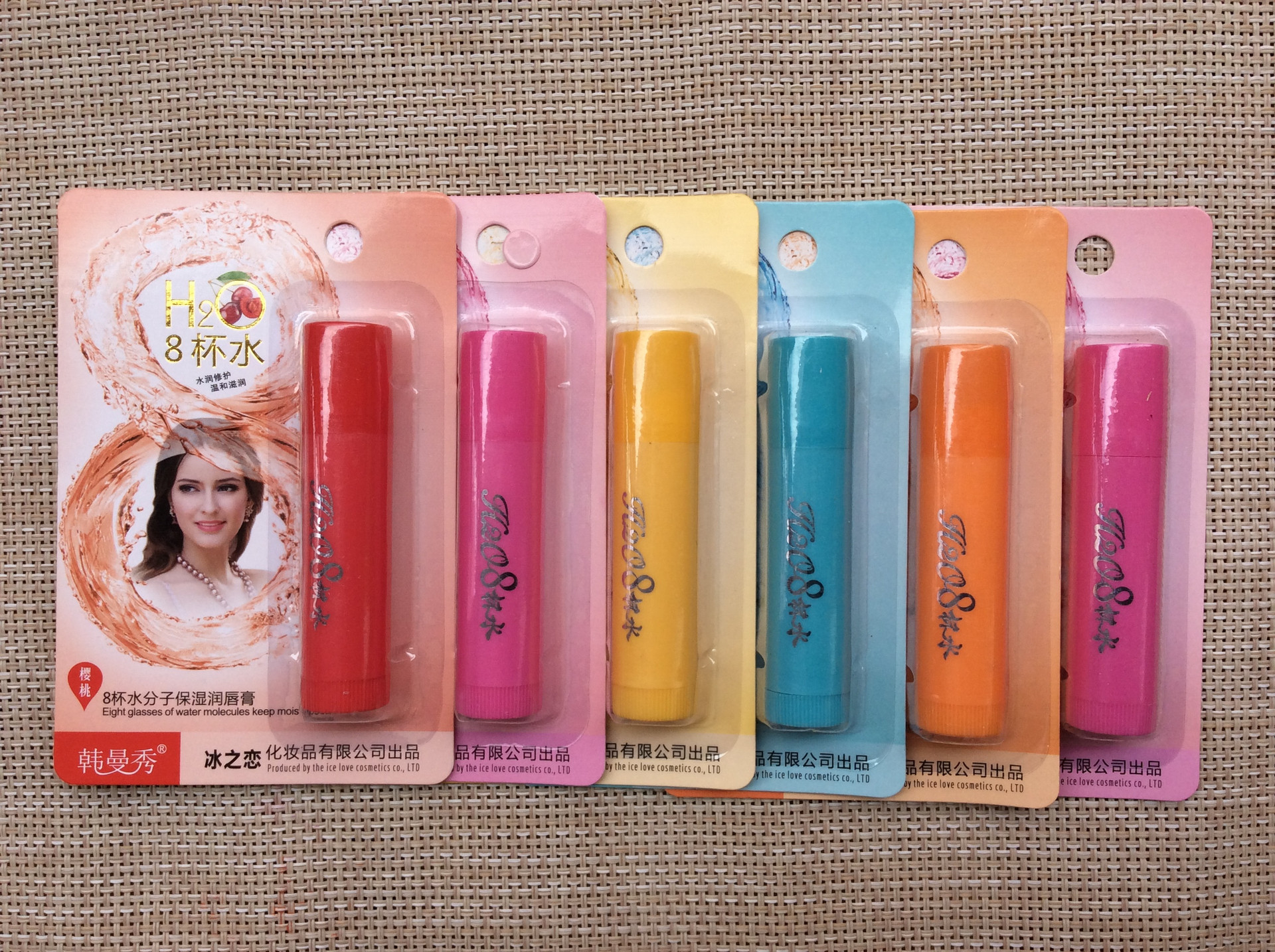 厂家直销唇膏批发韩曼秀8杯水润唇膏 保湿