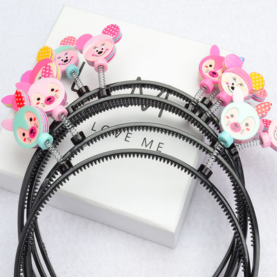 卖萌发箍女 卡通弹簧头饰 儿童发箍 出门儿童礼物批发
